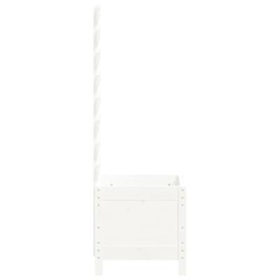 VidaXL Plantenbak met rek 39x39,5x114 cm massief grenenhout wit
