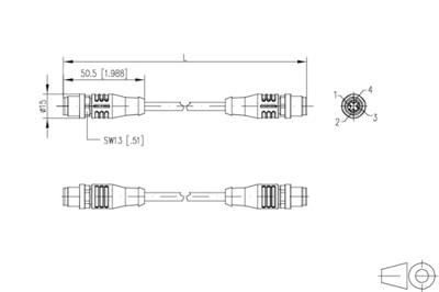 Metz Connect 142M1D11010 M12 Netwerkkabel, patchkabel CAT 5e SF/FTP 1.00 m Groen PUR-mantel, Zuurbestendig, Ozonbestendig, UV-bestendig, Geschikt voor Metz Connect 142M1D11010 M12 Netwerkkabel, patchkabel CAT 5e SF/FTP 1.00 m Groen PUR-mantel, Zuurbestendig, Ozonbestendig, UV-bestendig, Geschikt voor