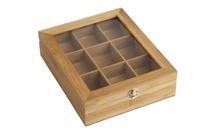 Bredemeijer Theedoos Bamboe 9-vaks - Naturel - thumbnail