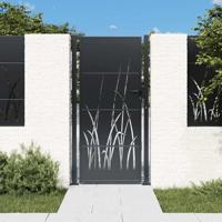 Poort 100x175 cm met grasontwerp staal antracietkleurig - thumbnail
