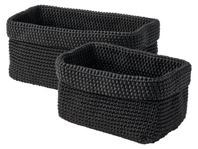 W5 Hangorganizer of opbergmanden (2 opbergmanden zwart)
