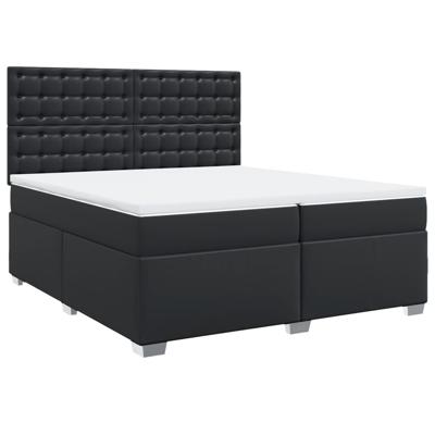 Boxspring met matras kunstleer zwart 200x200 cm