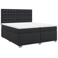 Boxspring met matras kunstleer zwart 200x200 cm - thumbnail