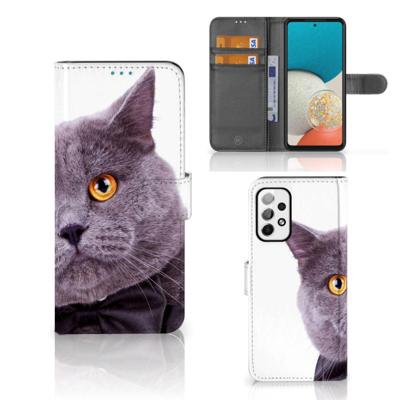 Samsung Galaxy A73 5G | Telefoonhoesje | Met pasjeshouder | Kat