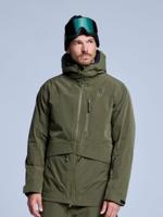 Poederbaas Ski-jas Heren Freeride 3L Hardshell Olive Green-L - thumbnail