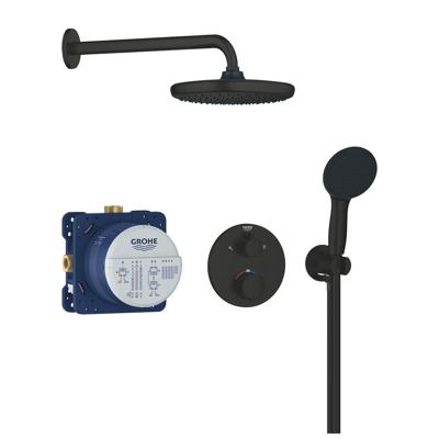 Inbouwdoucheset - 1 + 2 stralen - Thermostatische mengkraan - GROHE - 348832430 - Zwart