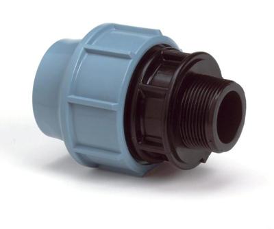 Puntstuk voor PE/tyleen - 40mm x 1-1/4 buitendraad - 16 bar