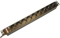 Bachmann 333.506 19 inch Stekkerdoos voor patchkast 1 HE Geaarde contactdoos Aluminium profiel Zwart - thumbnail