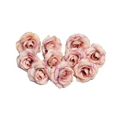 10 sets 4cm kunstmatige bloem Silk Rose Flower hoofd voor bruiloft partij Home Decoratie (donker roze)