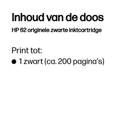 HP 62 Inktcartridge zwart - thumbnail