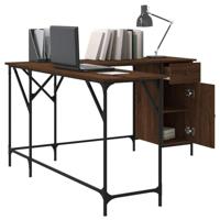 Bureau 141x141x75 cm bewerkt hout bruin eikenkleur - thumbnail