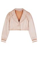 NoNo Zomer blazer meisjes Licht goud - suede folie print - Dissy - thumbnail