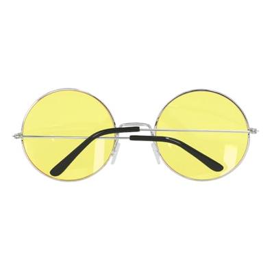 Boland Partybril hippie xl geel Boland Partybril hippie xl geel