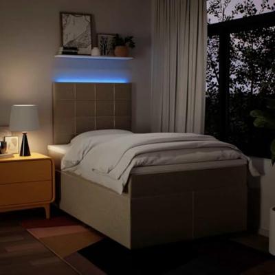 Boxspring met matras stof crèmekleurig 120x200 cm