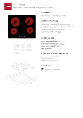 Vitrokeramische kookplaat Teka TB 6415 60 cm 6300 W