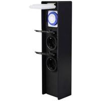 Sygonix SY-6121656 Buitenstopcontact met schakelklok 2-voudig Zwart Aanraakbeveiliging, Met grondspies, Met schakelklok - thumbnail