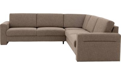Goossens Excellent Hoekbank Tailor In Stof Grof Geweven bruin, stof, 3-zits, stijlvol landelijk Goossens Excellent Hoekbank Tailor In Stof Grof Geweven bruin, stof, 3-zits, stijlvol landelijk