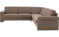 Goossens Excellent Hoekbank Tailor In Stof Grof Geweven bruin, stof, 3-zits, stijlvol landelijk - thumbnail