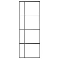 VidaXL Schuifdeur 76x205 cm mat esg-glas en aluminium zwart - thumbnail