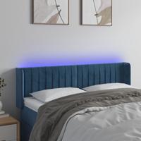 Hoofdbord LED 147x16x78/88 cm fluweel donkerblauw - thumbnail