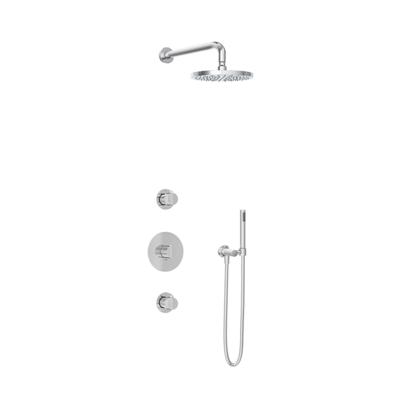 Complete thermostatische douche Inbouwset Hotbath Buddy 2 stopkranen Chroom