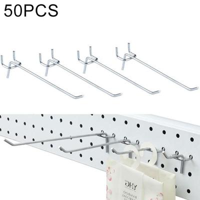 50 stuks supermarkt kleding Shop Pegboard Slat Wall haak plank gat plaat gat Pitch: 2 5 cm lengte: 15 cm draaddiameter: 3.3 mm 50 stuks supermarkt kleding Shop Pegboard Slat Wall haak plank gat plaat gat Pitch: 2 5 cm lengte: 15 cm draaddiameter: 3.3 mm