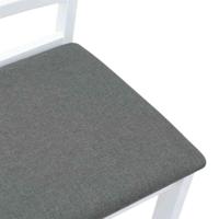 Eetkamerstoelen met kussens 2 st massief hout rubber wit - thumbnail