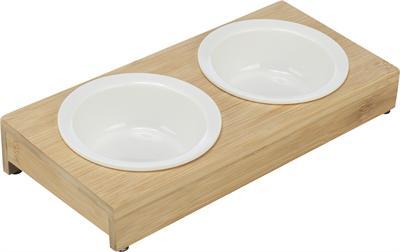 Voerbak voor honden Trixie Wit Natuurlijk Keramisch Bamboe Ø 12 cm 2 x 250 ml 30 × 5 × 14 cm Voerbak voor honden Trixie Wit Natuurlijk Keramisch Bamboe Ø 12 cm 2 x 250 ml 30 × 5 × 14 cm