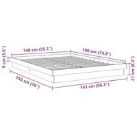 Bedframe zonder matras 140x190 cm massief hout eiken - thumbnail