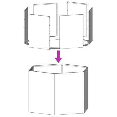 VidaXL Plantenbak zeshoek 46x40x45 cm roestvrijstaal
