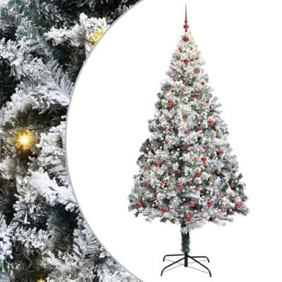 Kunstkerstboom met 300 LED Wit 240 cm PVC en Staal en Kunststof