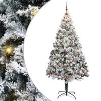 Kunstkerstboom met 300 LED Wit 240 cm PVC en Staal en Kunststof - thumbnail
