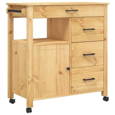 Keukentrolley MONZA 84x40x88,5 cm massief grenenhout