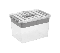 Sunware Q-line opbergbox met inzet 22L transp./metaal - thumbnail