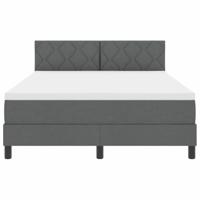 Boxspringbed met Matras Donkergrijs 140x190 cm Stof - thumbnail