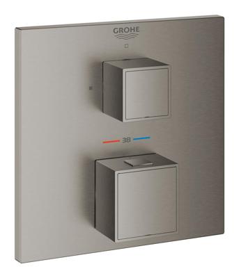 Opbouwdeel GROHE Grohtherm Cube Zonder Omstel Hard Graphite Geborsteld Opbouwdeel GROHE Grohtherm Cube Zonder Omstel Hard Graphite Geborsteld