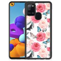 Samsung Galaxy A21s Skin Case Butterfly Roses - thumbnail
