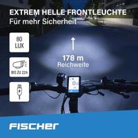 FISCHER FAHRRAD Fietsverlichtingsset LED werkt op een accu Zwart - thumbnail