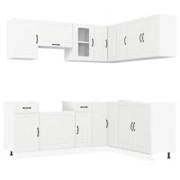 11-delige Keukenkastenset Kalmar bewerkt hout wit - thumbnail