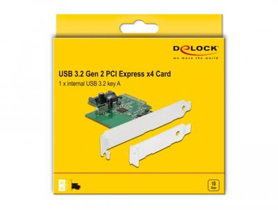 Delock 89029 PCI Express x4-kaart naar 1 x interne USB 10 Gbps Type-E sleutel A 20-pins female Delock 89029 PCI Express x4-kaart naar 1 x interne USB 10 Gbps Type-E sleutel A 20-pins female