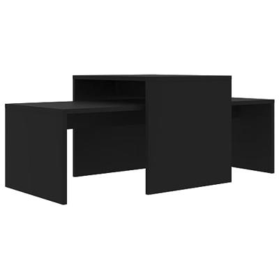 VidaXL Salontafelset 100x48x40 cm bewerkt hout zwart
