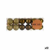 Set kerstballen 3 x 4 x 3 cm Groen Plastic (12 Stuks) - thumbnail