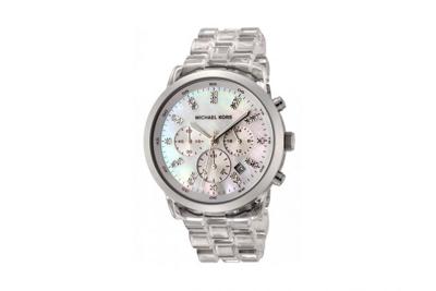Michael Kors Crystal Chronograph Polycarbonate Staal 44mm | MK5235