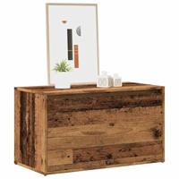 Halbankje 80x40x45 cm bewerkt hout oud houtkleurig - thumbnail