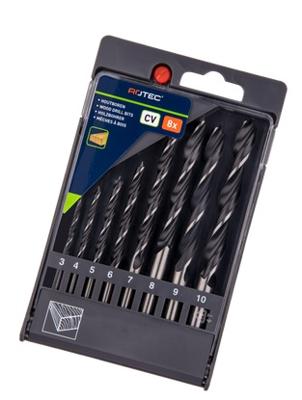 Rotec 8 dlg. Machinale houtborenset 3,0-10,0 mm - 9001051 - 900.1051