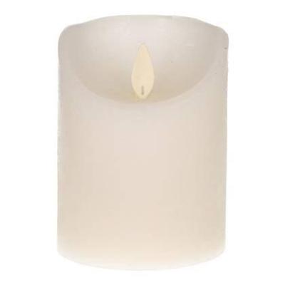 Anna&apos;s Collection LED kaars flame effect rustiek 7.5x10cm wit 1 stuks
