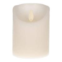 Anna&apos;s Collection LED kaars flame effect rustiek 7.5x10cm wit 1 stuks - thumbnail
