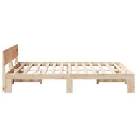 Bedframe met hoofdeinde Bruin 140 x 200 cm Massief grenenhout - thumbnail