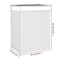 VidaXL Wasmand met deksel 46x33x60 cm poly rattan grijs - thumbnail