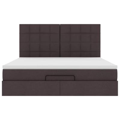 Ottoman bed met matras en LED's 180x200cm stof donkerbruin